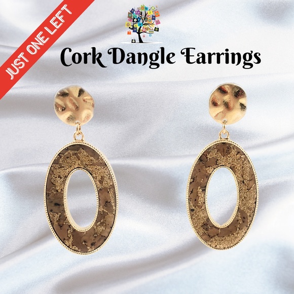Dragonfly Spirit Designs Jewelry - Dangle Earrings Cork Stud Post Gold Plated Trim